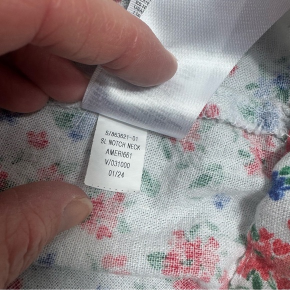 Old Navy Linen Blend Floral Midi Sundress Large Cottagecore Smocked Romantic - Picture 7 of 8